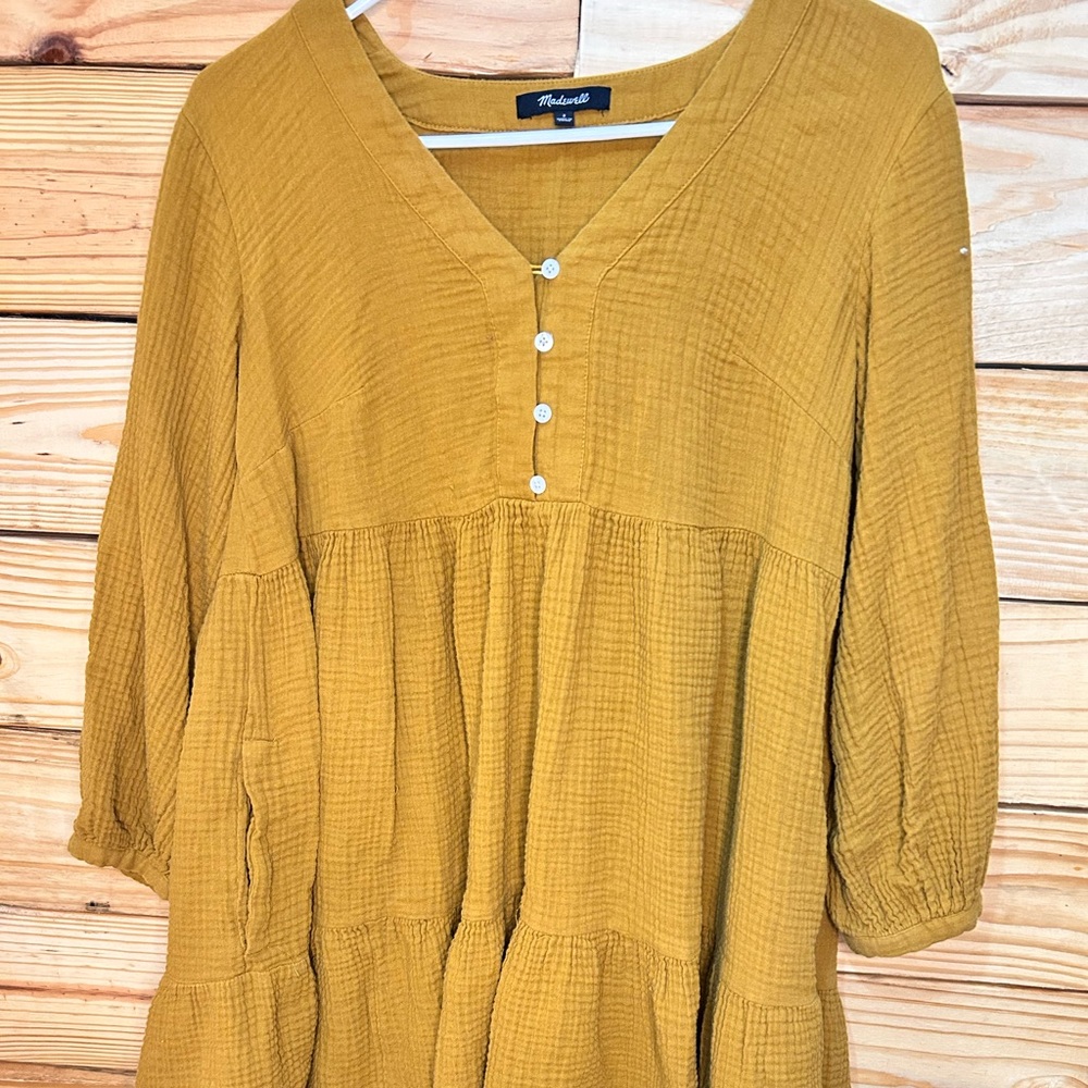 Madewell Mustard V-Neck Tunic